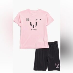Messi kids short sleeve top with mesh shorts set size 2T. Nwt